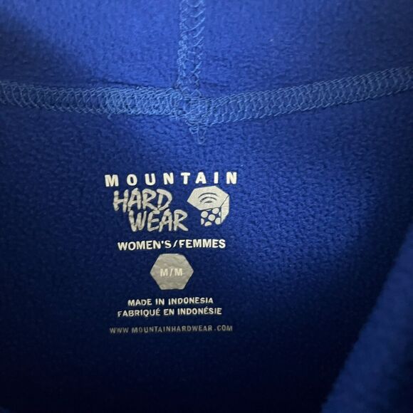 Mountain Hardwear Fleece Sweatshirt Women's M Blue Turtleneck Pockets Pullover - Picture 2 of 8